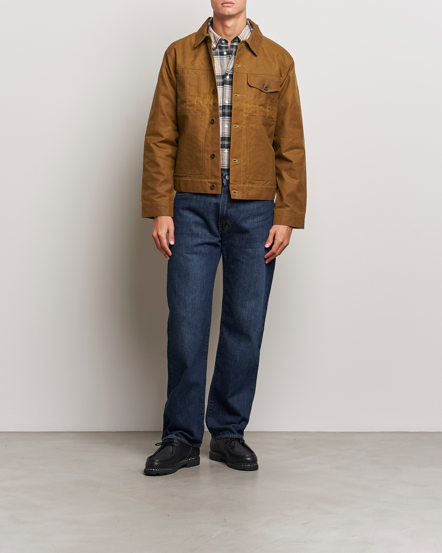 Uomini | Giacche | Filson | Short Lined Tin Cloth Cruiser Dark Tan
