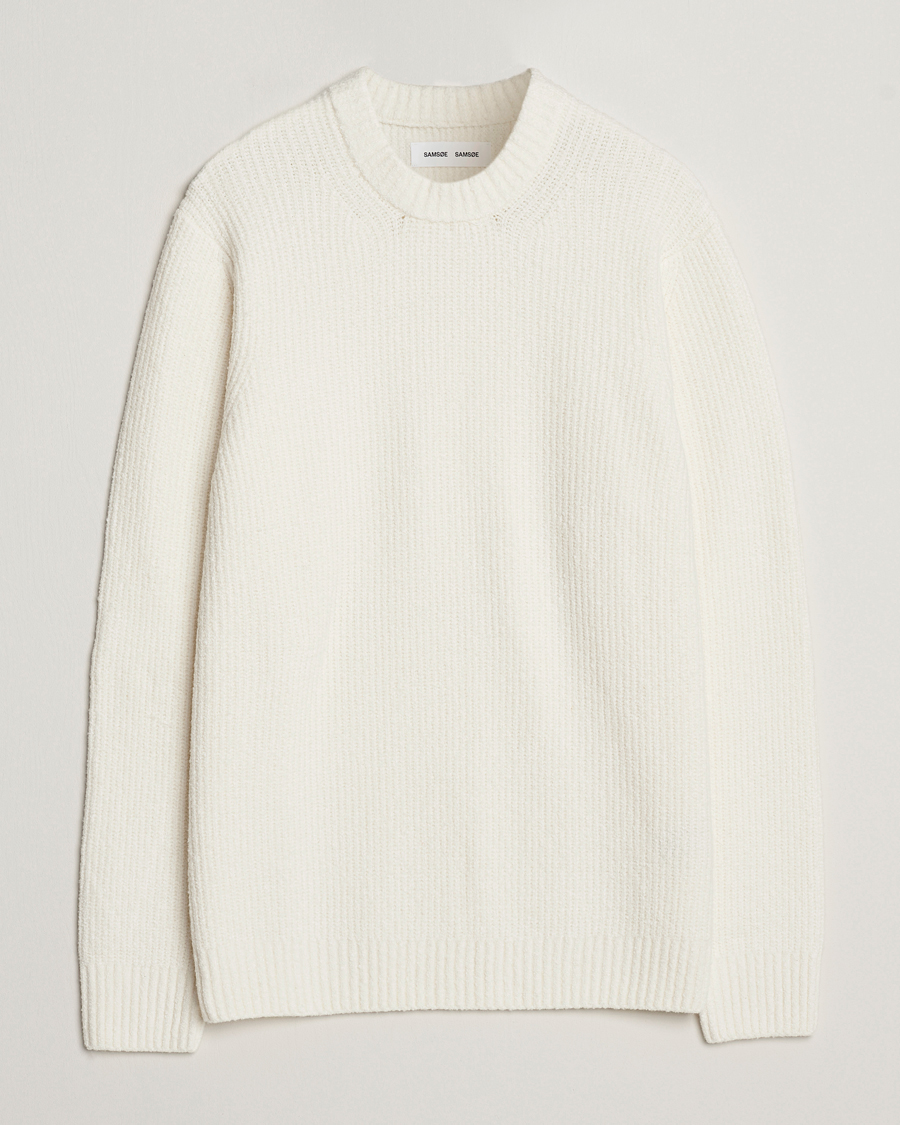 Uomini | Maglieria | Samsøe Samsøe | Alts Heavy Knitted Crew Neck Clear Cream