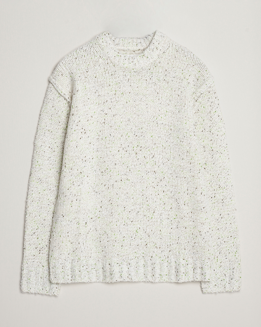 Uomini | Maglieria | Samsøe Samsøe | Samsøe & Samsøe Max Heavy Knitted Crew Neck White Neps