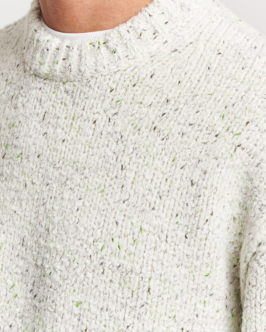 Uomini | Maglieria | Samsøe Samsøe | Samsøe & Samsøe Max Heavy Knitted Crew Neck White Neps
