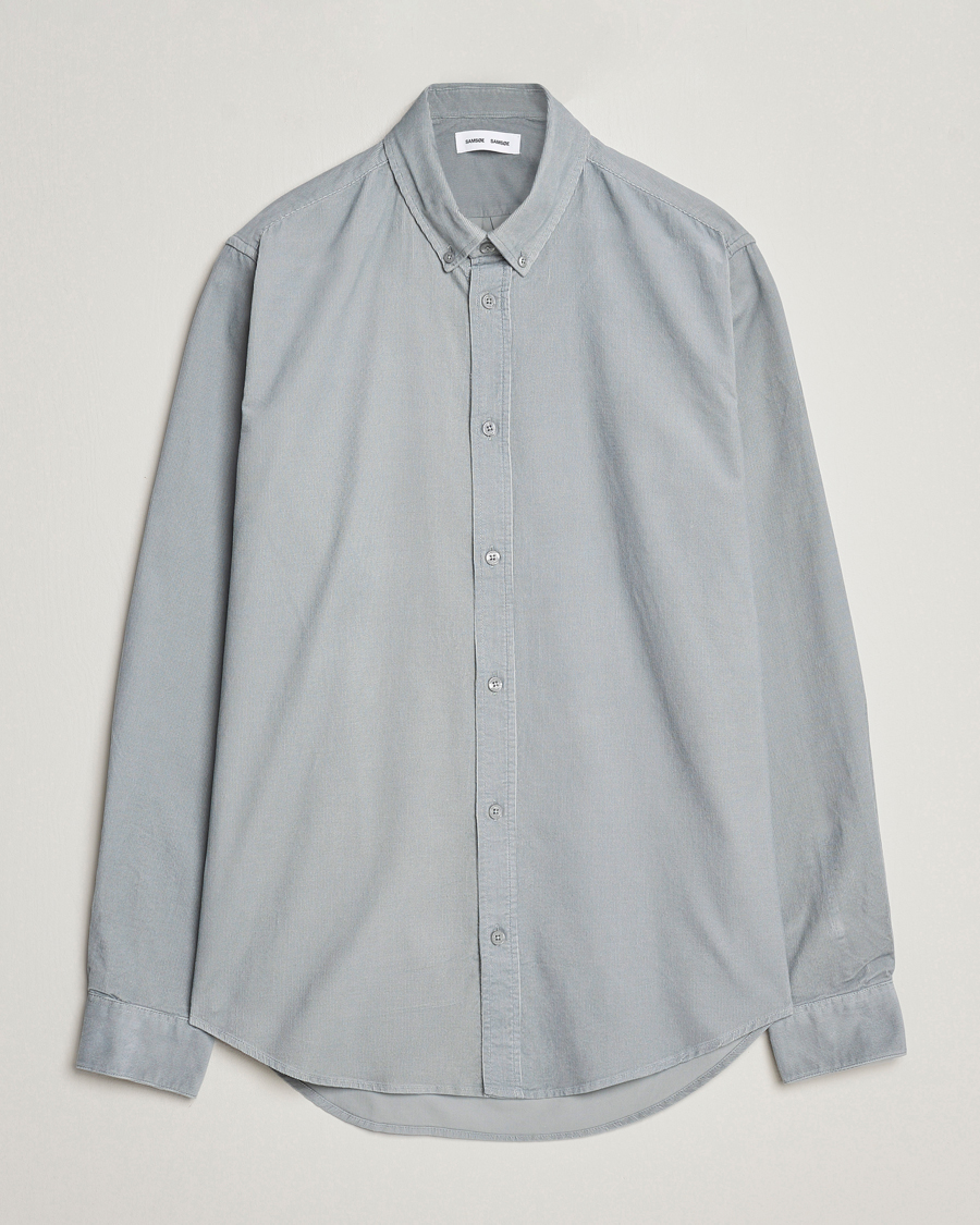 Uomini | Camicie | Samsøe Samsøe | Samsøe & Samsøe Liam Baby Cord Shirt High Rise Grey