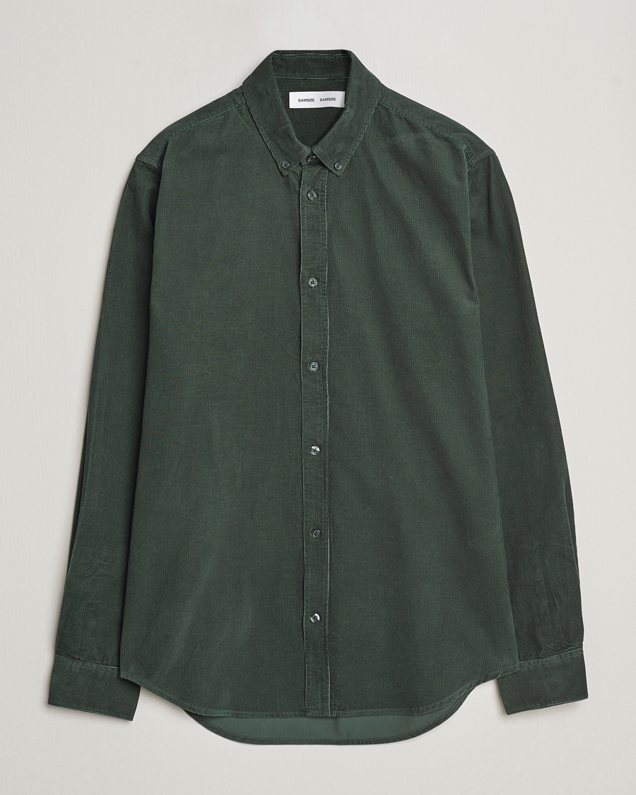 Uomini | Camicie | Samsøe Samsøe | Samsøe & Samsøe Liam Baby Cord Shirt Garden Topiary