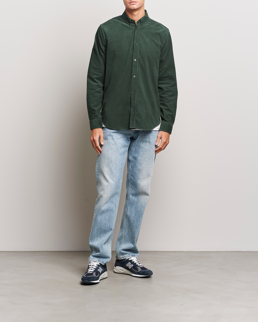 Uomini | Camicie | Samsøe Samsøe | Samsøe & Samsøe Liam Baby Cord Shirt Garden Topiary