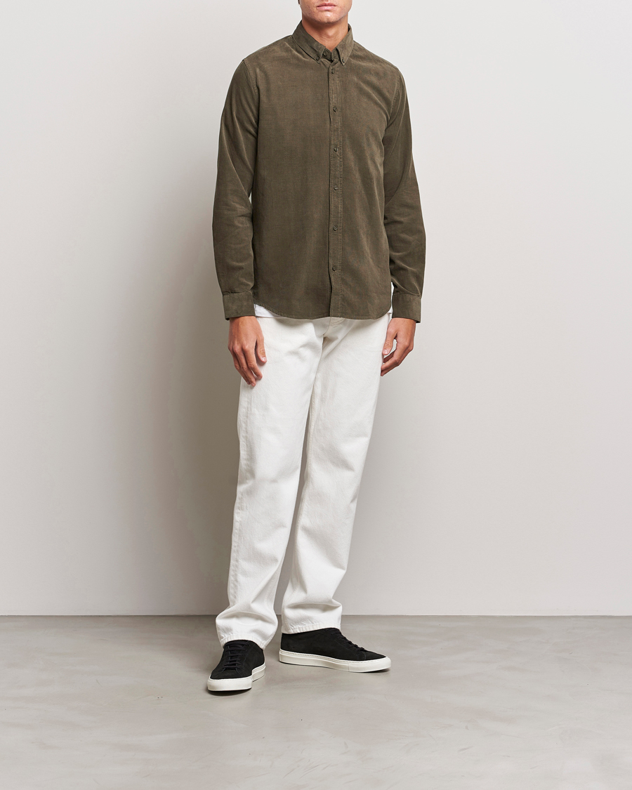 Uomini | Camicie | Samsøe Samsøe | Samsøe & Samsøe Liam Baby Cord Shirt Crocodile