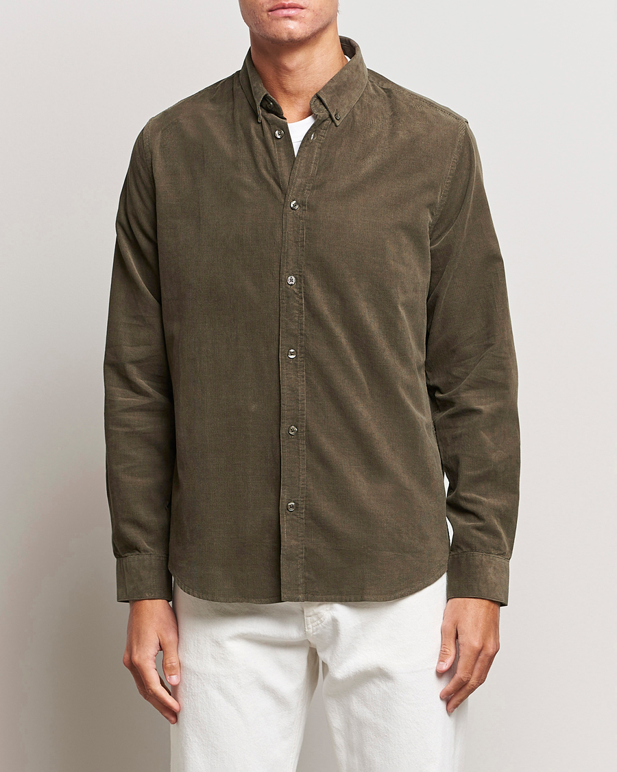 Uomini | Camicie | Samsøe Samsøe | Samsøe & Samsøe Liam Baby Cord Shirt Crocodile