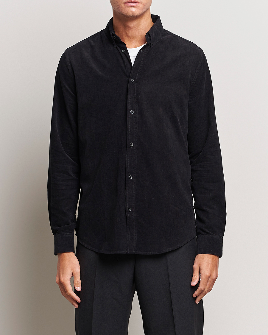 Uomini | Camicie | Samsøe Samsøe | Samsøe & Samsøe Liam Baby Cord Shirt Black