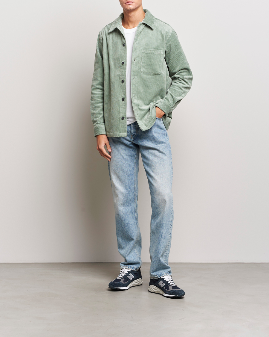 Uomini | Camicie | Samsøe Samsøe | Samsøe & Samsøe Damon Corduroy Overshirt Iceberg Green
