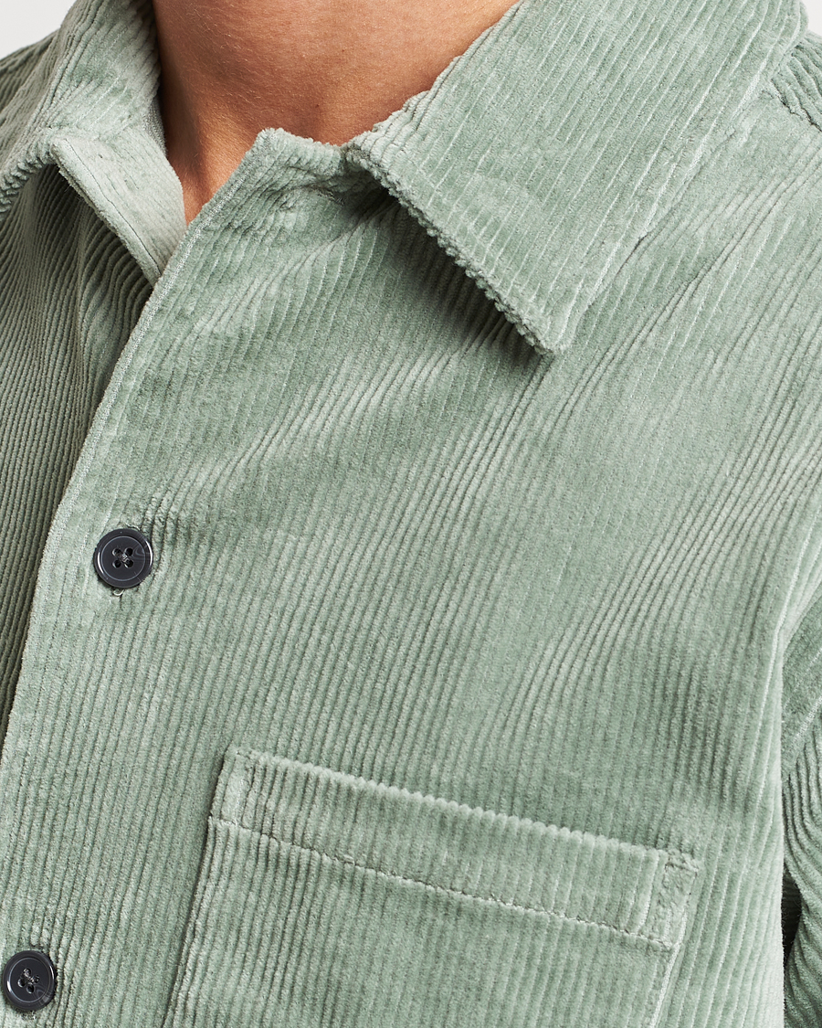 Uomini | Camicie | Samsøe Samsøe | Samsøe & Samsøe Damon Corduroy Overshirt Iceberg Green