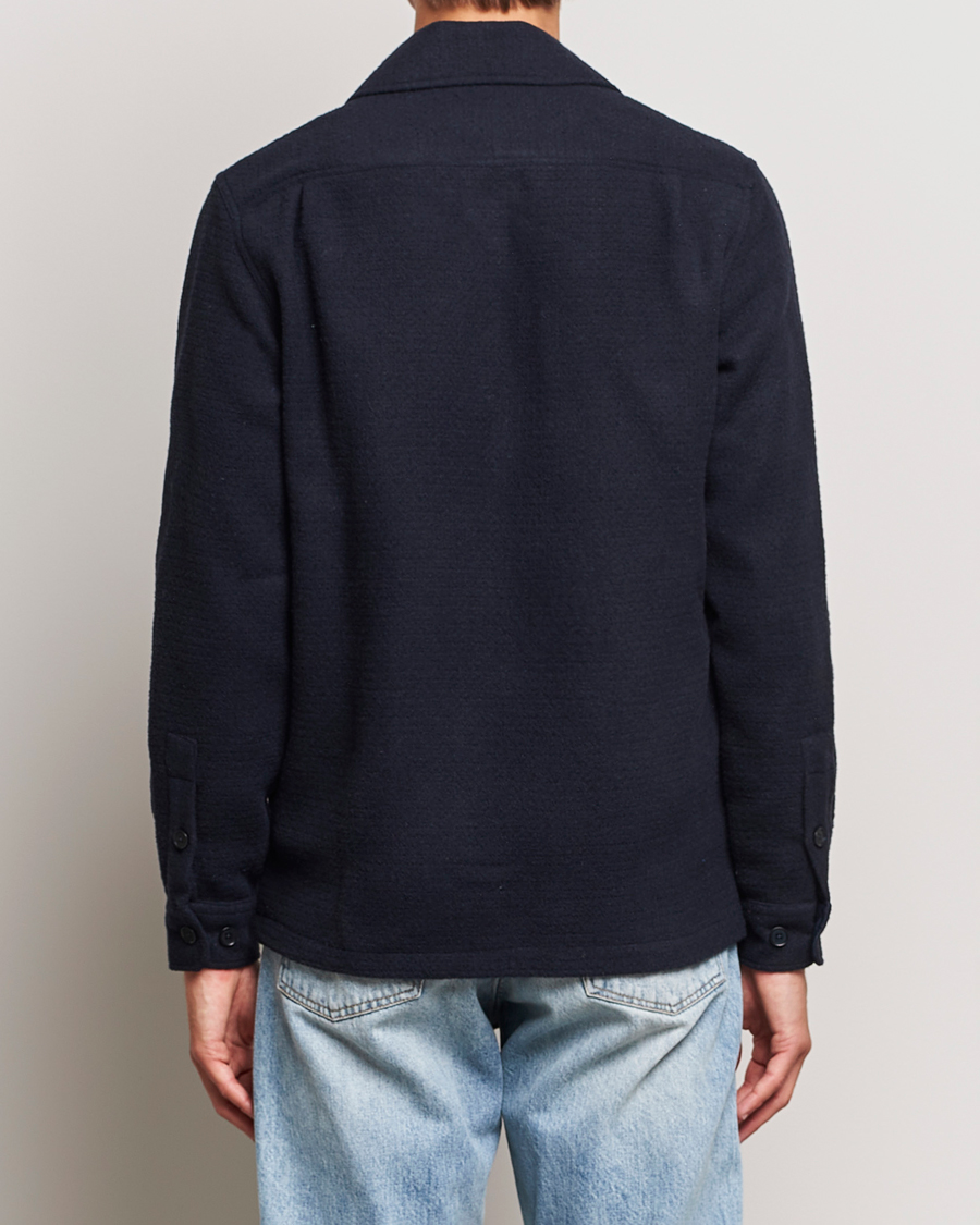 Uomini | Camicie | Samsøe Samsøe | Samsøe & Samsøe Taka Waffle Knitted Overshirt Salute Navy