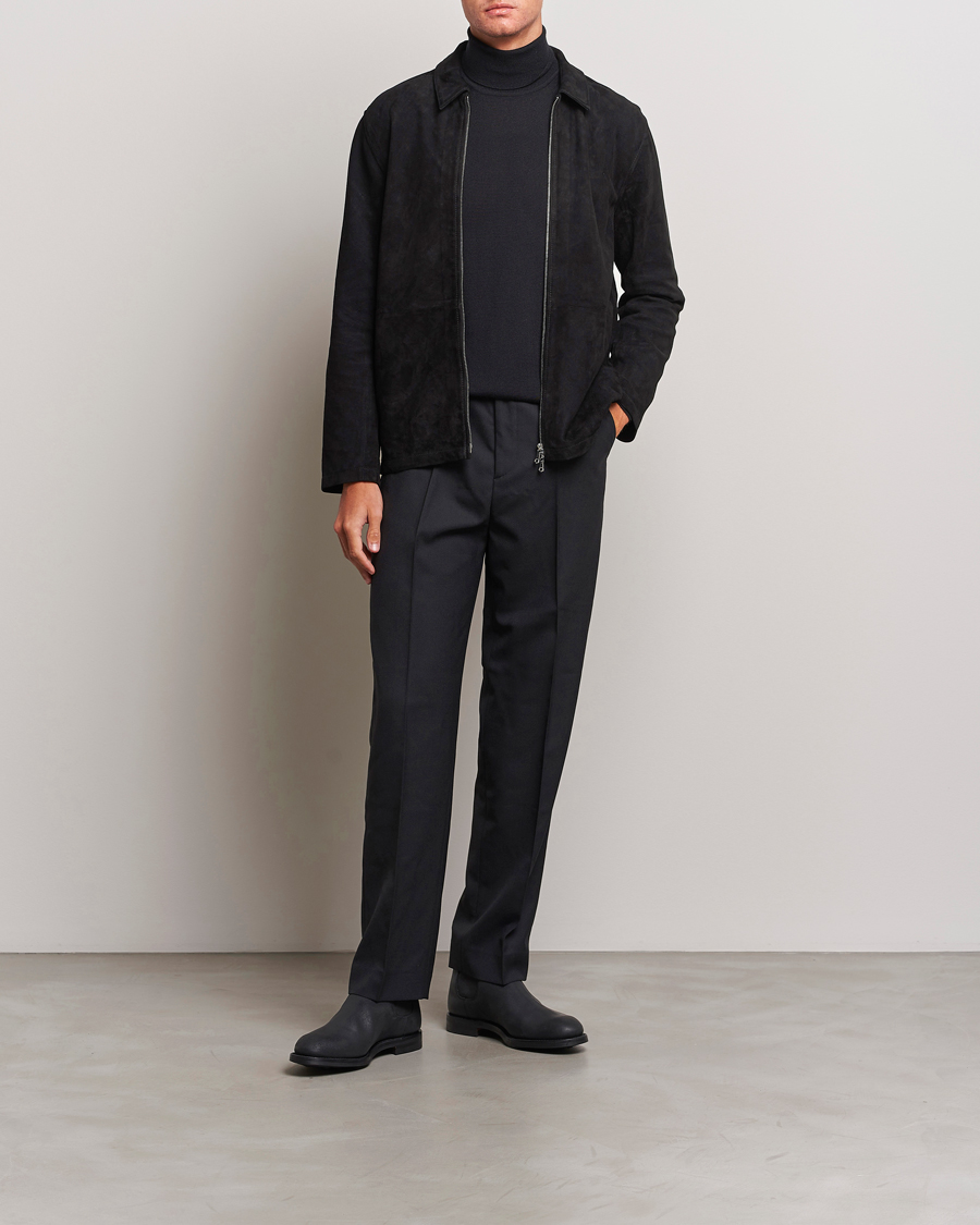 Uomini | Giacche | J.Lindeberg | Jonah Suede Zip Overshirt Black
