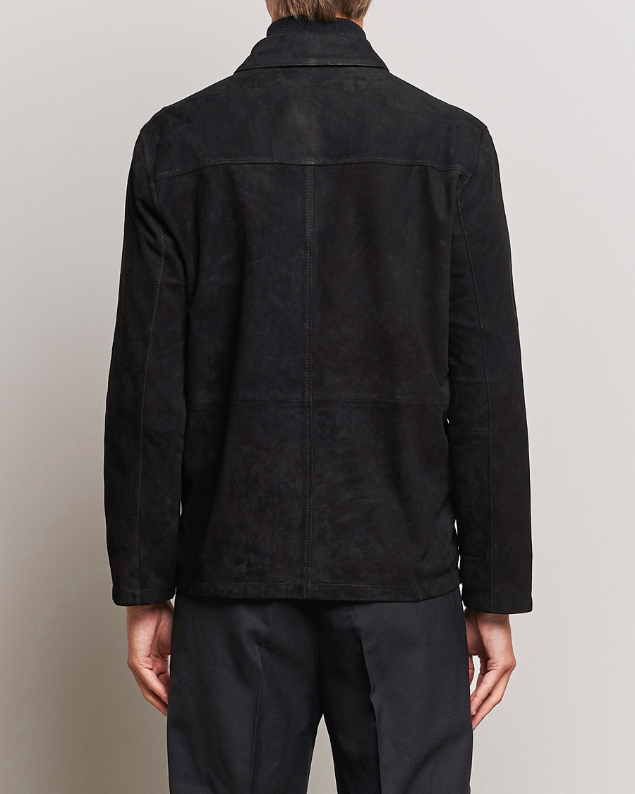 Uomini | Giacche | J.Lindeberg | Jonah Suede Zip Overshirt Black