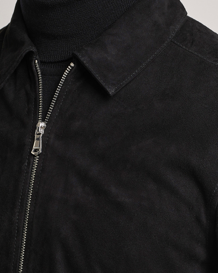 Uomini | Giacche | J.Lindeberg | Jonah Suede Zip Overshirt Black