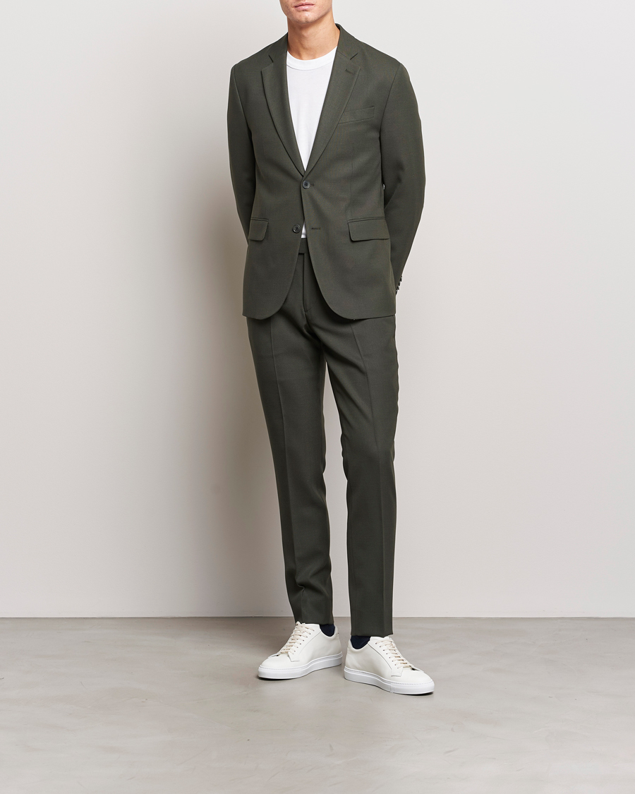 Uomini | Pantaloni | J.Lindeberg | Grant Active Hopsack Pants Forest Green
