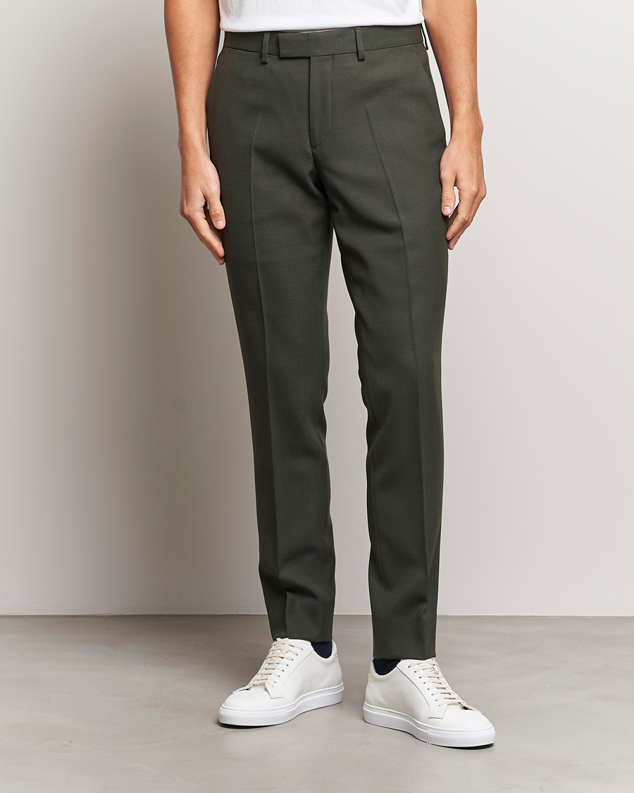 Uomini | Pantaloni | J.Lindeberg | Grant Active Hopsack Pants Forest Green