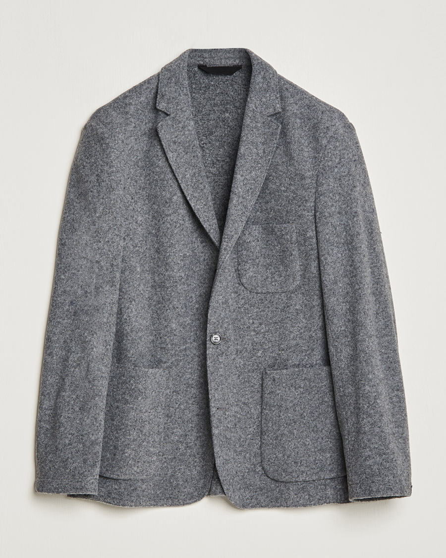Uomini | Blazers | J.Lindeberg | Carlton Wool Cardigan Blazer Mid Grey Mel