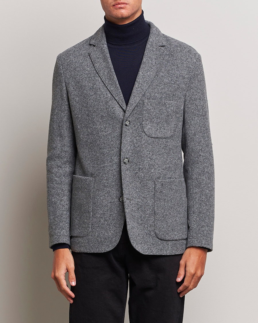Uomini | Blazers | J.Lindeberg | Carlton Wool Cardigan Blazer Mid Grey Mel