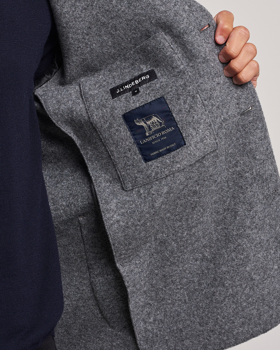 Uomini | Blazers | J.Lindeberg | Carlton Wool Cardigan Blazer Mid Grey Mel