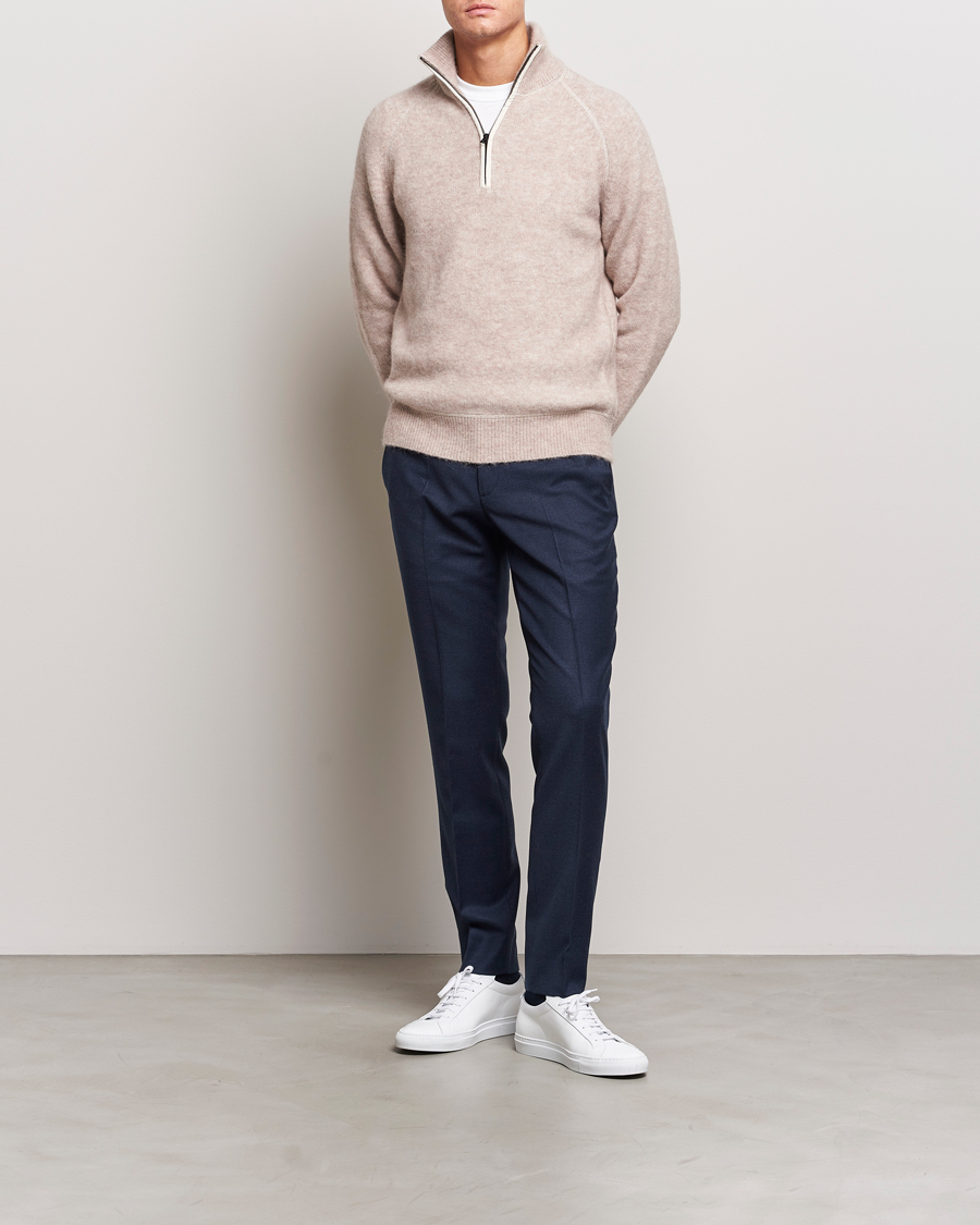 Uomini | Pantaloni | J.Lindeberg | Grant Stretch Flannel Trousers Navy