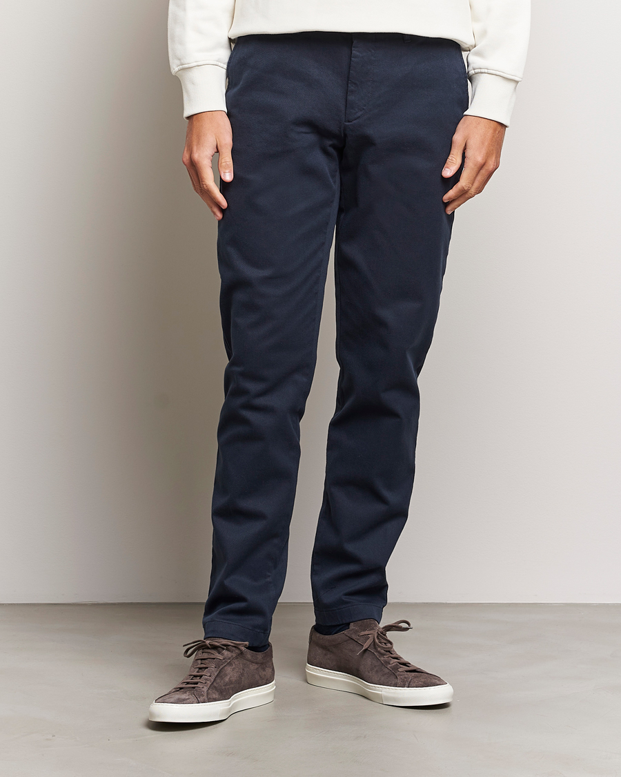 Uomini | Pantaloni | J.Lindeberg | Chaze Flannel Twill Pants Navy