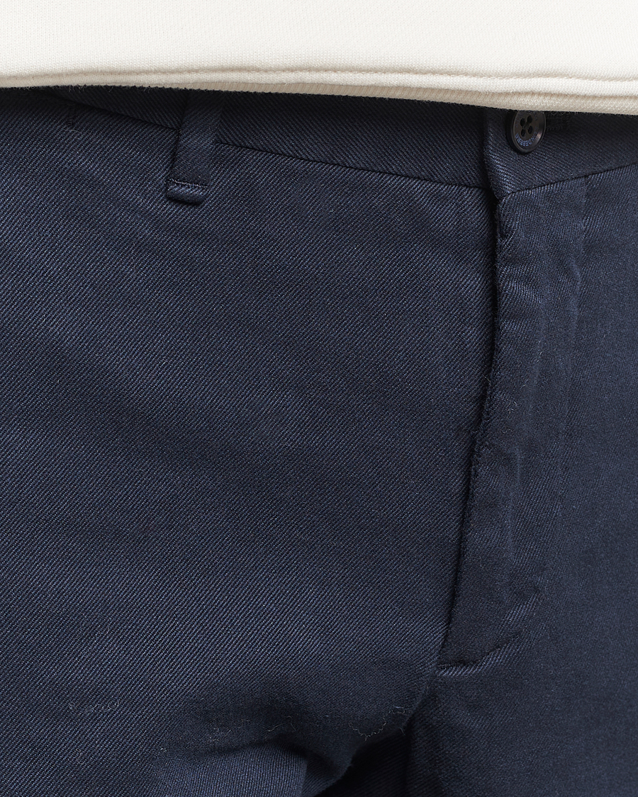 Uomini | Pantaloni | J.Lindeberg | Chaze Flannel Twill Pants Navy
