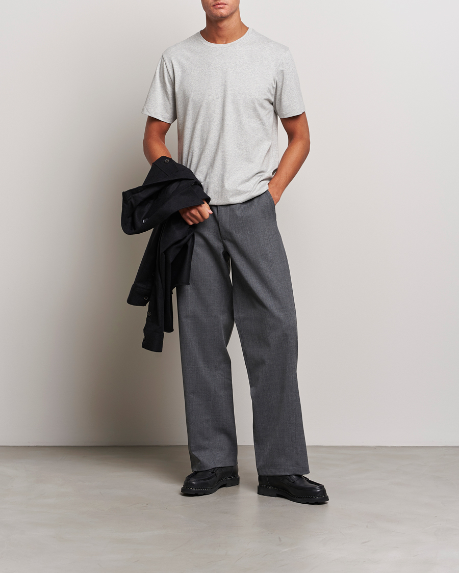 Uomini | T-shirt | J.Lindeberg | Sid Cotton Crew Neck Tee Light Grey Mel