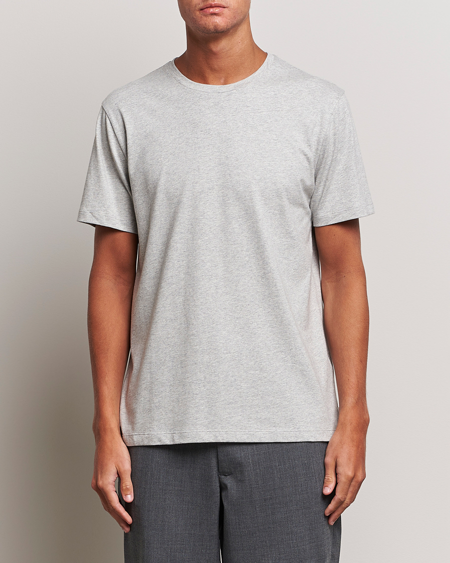 Uomini | T-shirt | J.Lindeberg | Sid Cotton Crew Neck Tee Light Grey Mel