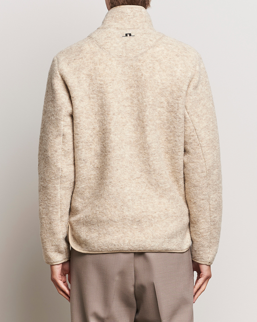 Uomini | Maglieria | J.Lindeberg | Dustin Wool Fleece Jacket Oyster Grey