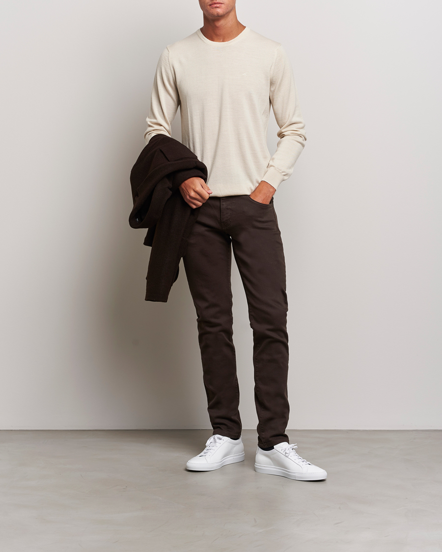 Uomini | Maglieria | J.Lindeberg | Lyle True Merino Crew Neck Pullover Oyster Grey