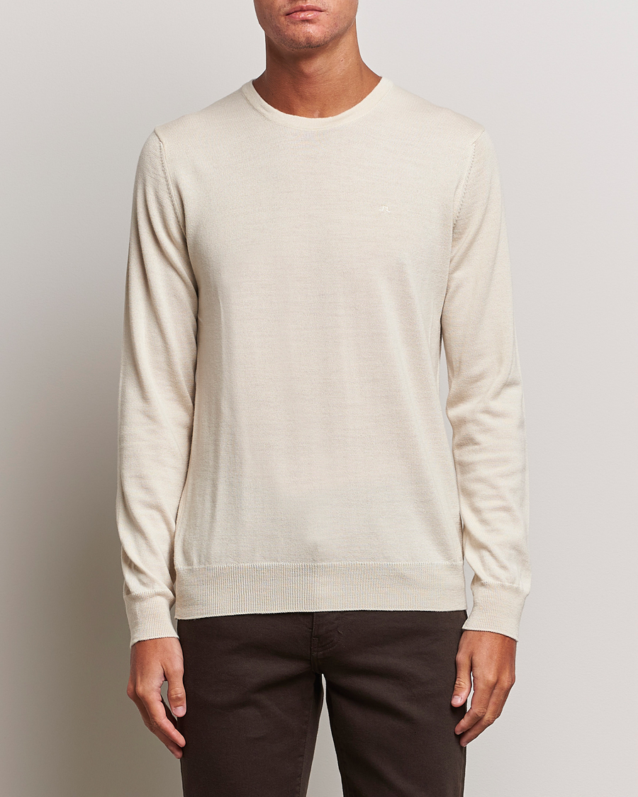 Uomini | Maglieria | J.Lindeberg | Lyle True Merino Crew Neck Pullover Oyster Grey