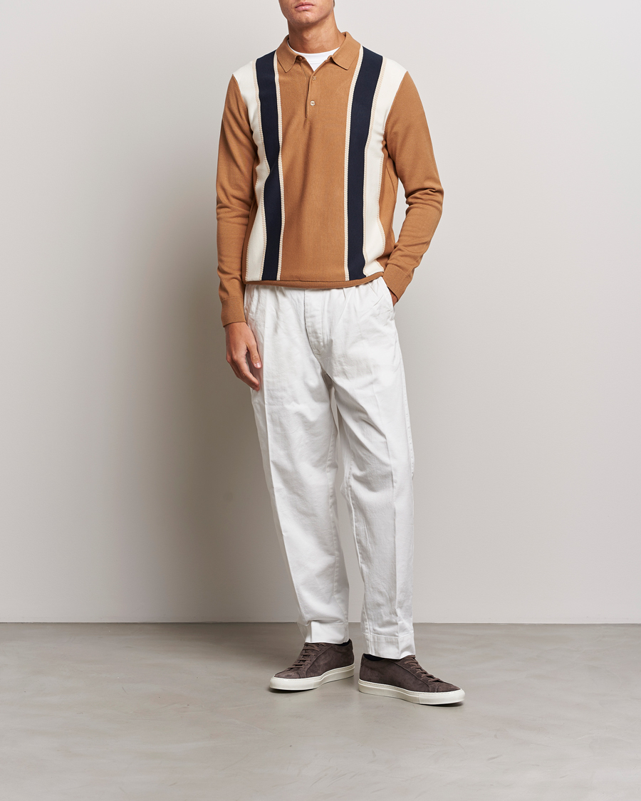 Uomini | Maglieria | J.Lindeberg | Heden Striped Knitted Polo Chipmunk