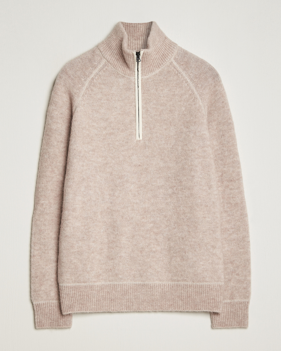 Uomini | Maglieria | J.Lindeberg | Wilton Half Zip Sweater Oyster Grey