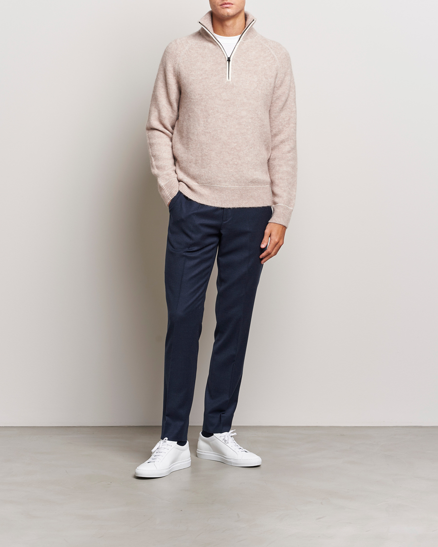 Uomini | Maglieria | J.Lindeberg | Wilton Half Zip Sweater Oyster Grey