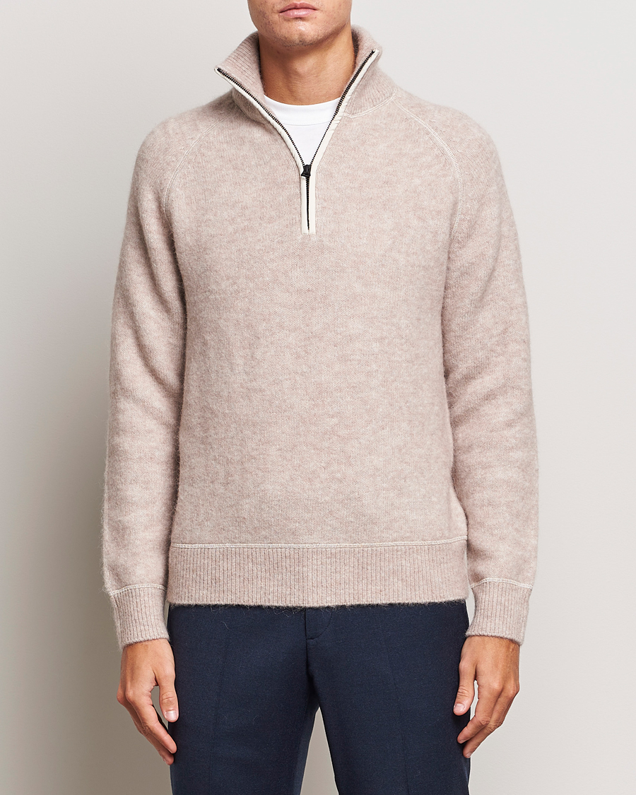Uomini | Maglieria | J.Lindeberg | Wilton Half Zip Sweater Oyster Grey
