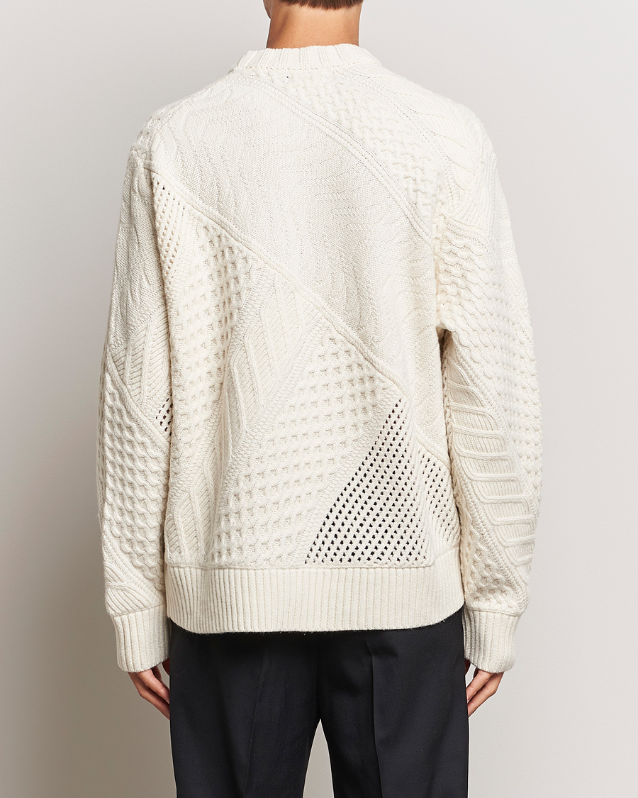Uomini | Maglieria | J.Lindeberg | Savio Cable Knit Mock Neck Cloud White
