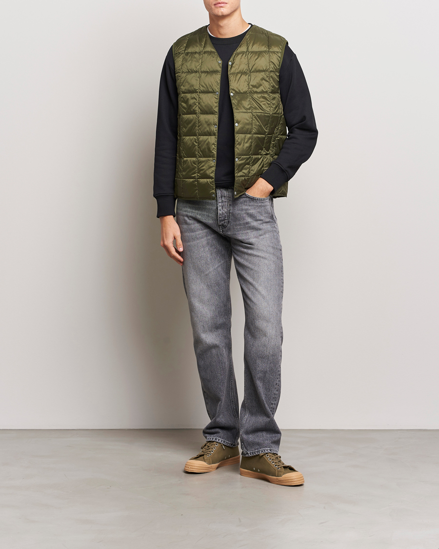 Uomini | Giacche | TAION | V-Neck Lightweight Down Vest Dark Olive