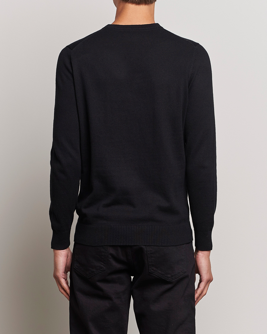 Uomini | Maglieria | Lyle & Scott | Cotton/Merino Crew Neck Jumper Jet Black