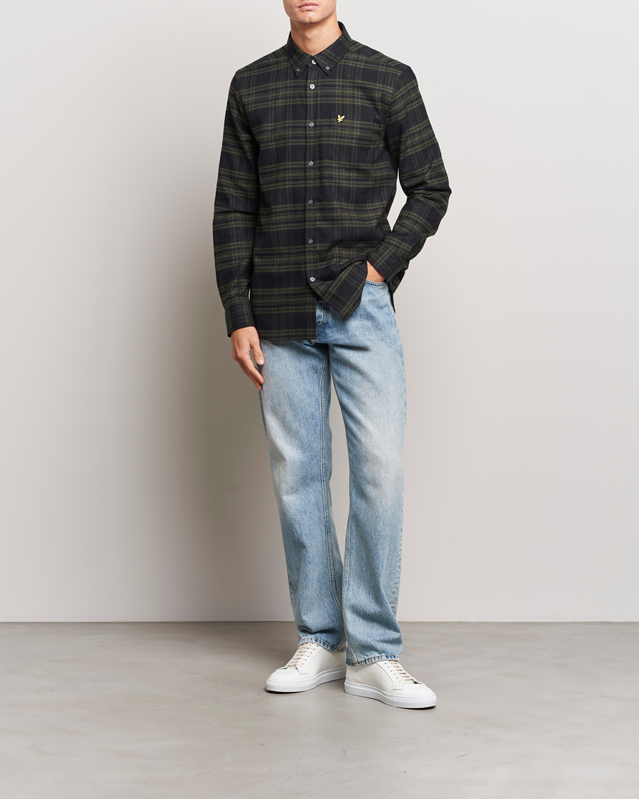 Uomini | Camicie | Lyle & Scott | Checked Flannel Button Down Shirt Mountain Moss