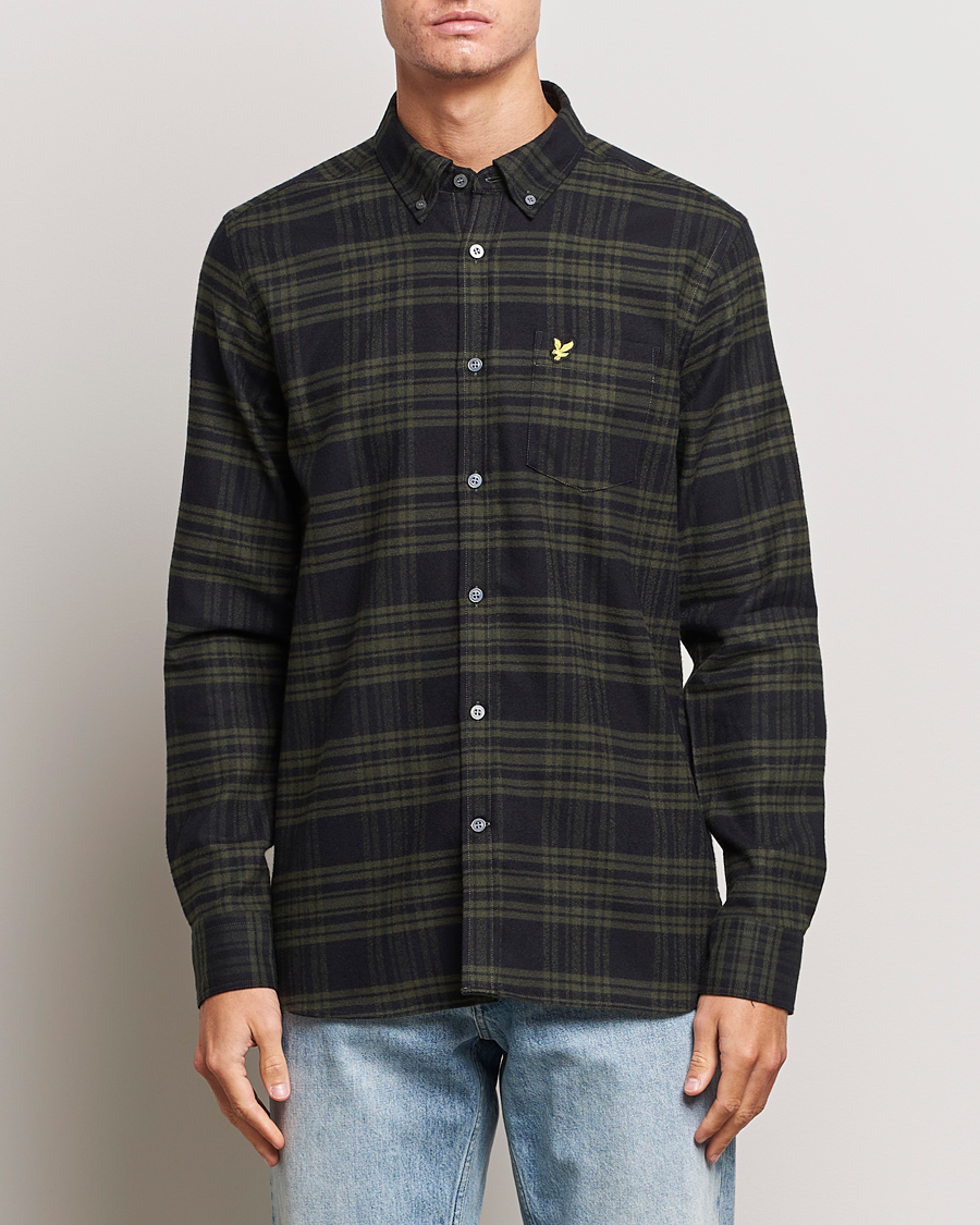Uomini | Camicie | Lyle & Scott | Checked Flannel Button Down Shirt Mountain Moss