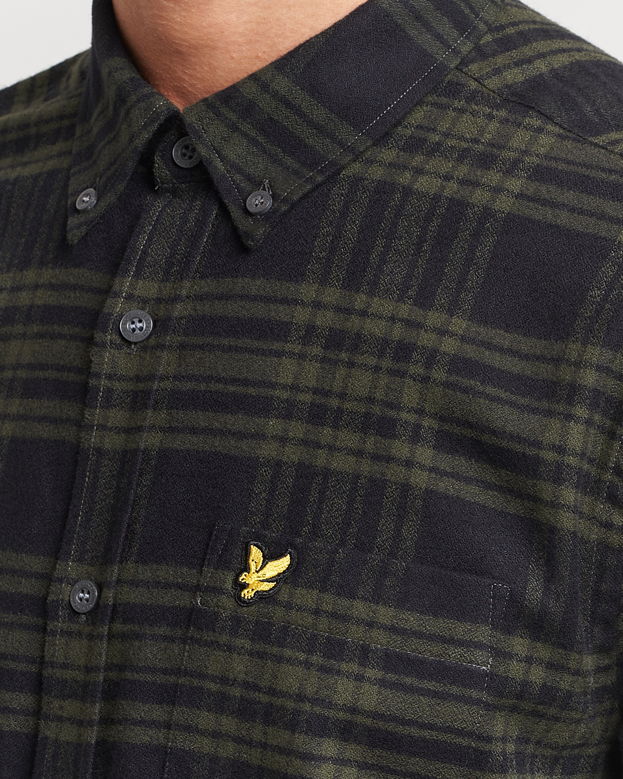 Uomini | Camicie | Lyle & Scott | Checked Flannel Button Down Shirt Mountain Moss