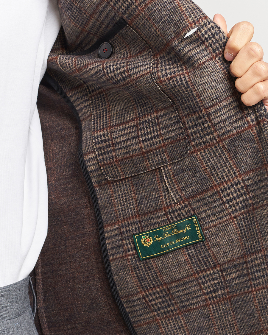 Uomini | Blazers | Harris Wharf London | Two Buttoned Loro Piana Wool Blazer Brown