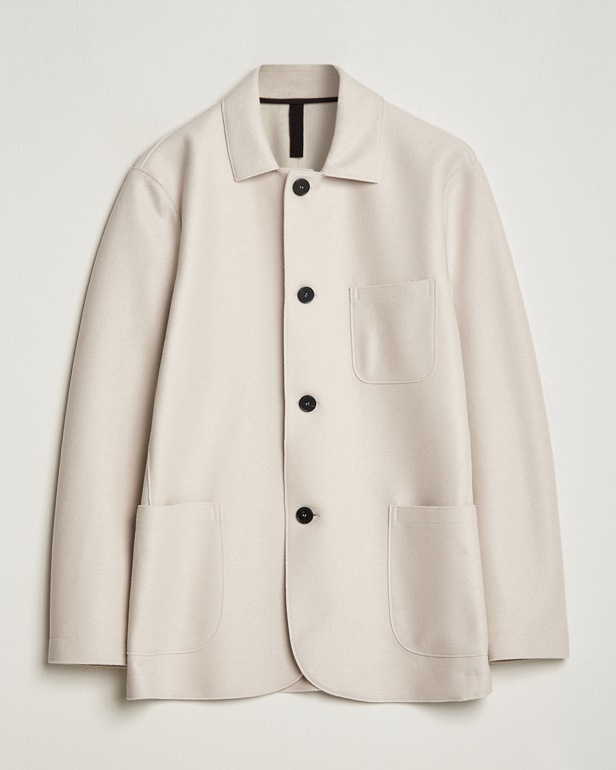 Uomini | Blazers | Harris Wharf London | Dropped Shoulder Wool Jacket Cream