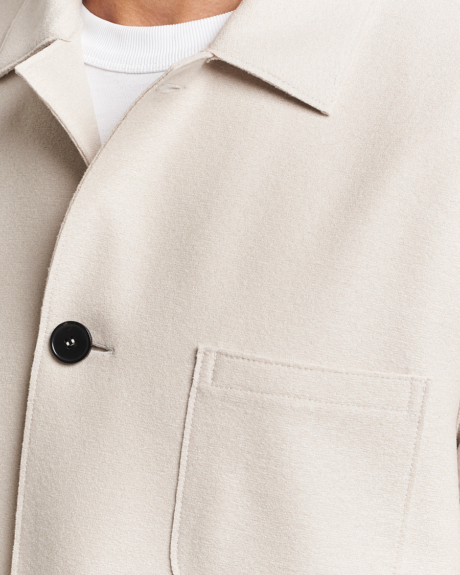 Uomini | Blazers | Harris Wharf London | Dropped Shoulder Wool Jacket Cream