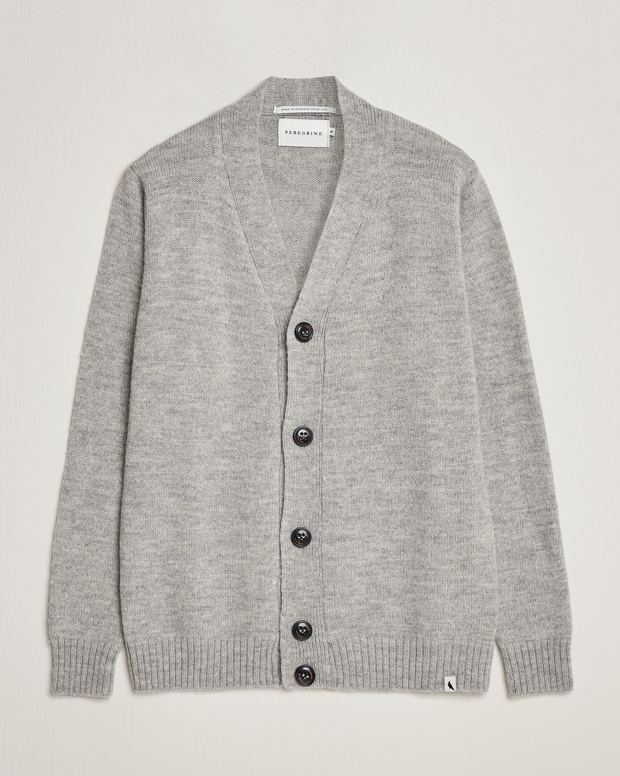 Uomini | Maglieria | Peregrine | Maker's Stitch Merino Cardigan Light Grey