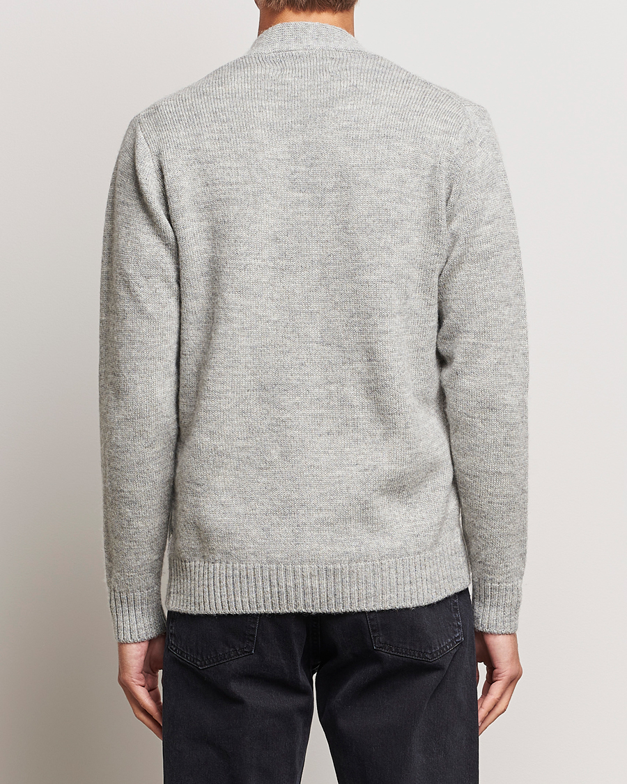 Uomini | Maglieria | Peregrine | Maker's Stitch Merino Cardigan Light Grey