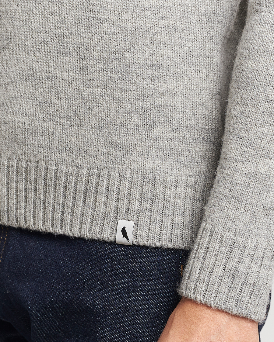 Uomini | Maglieria | Peregrine | Maker's Stitch Merino Polo Light Grey