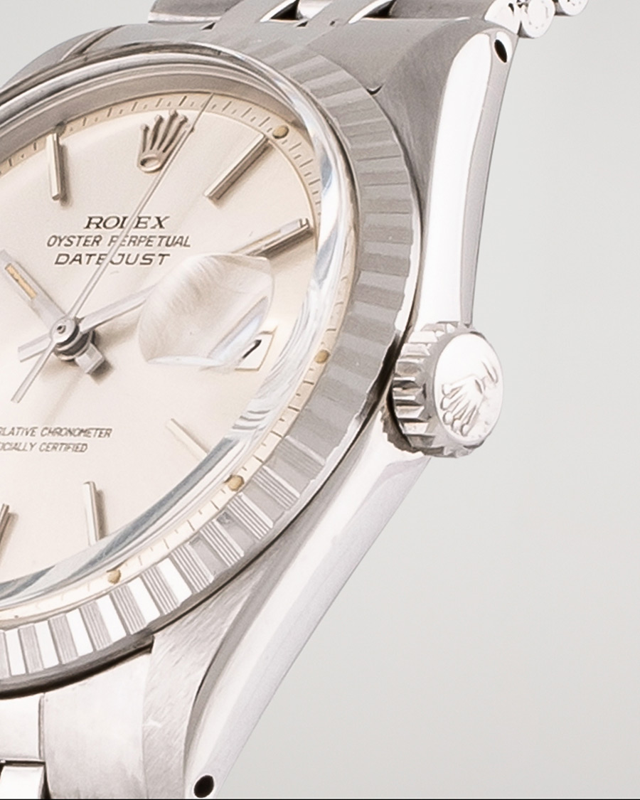 Uomini | Rolex Pre-Owned Datejust 1601-3 Oyster Perpetual Steel Black | Rolex Pre-Owned | Datejust 1601-3 Oyster Perpetual Steel Black