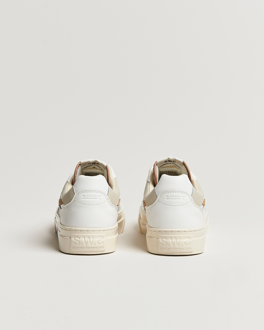 Uomini | Stepney Workers Club Pearl S-Strike Leather Sneaker White/Earth | Stepney Workers Club | Pearl S-Strike Leather Sneaker White/Earth