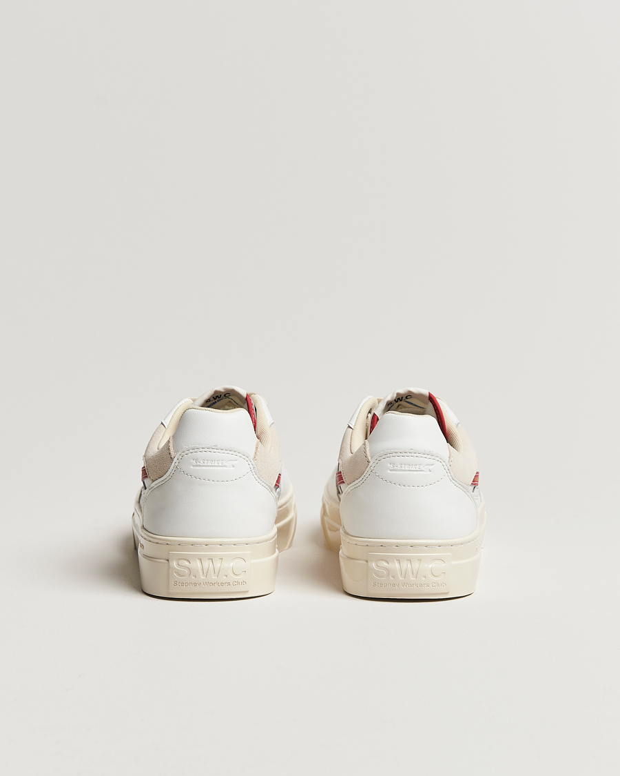 Uomini | Stepney Workers Club Pearl S-Strike Leather Sneaker White/Red | Stepney Workers Club | Pearl S-Strike Leather Sneaker White/Red