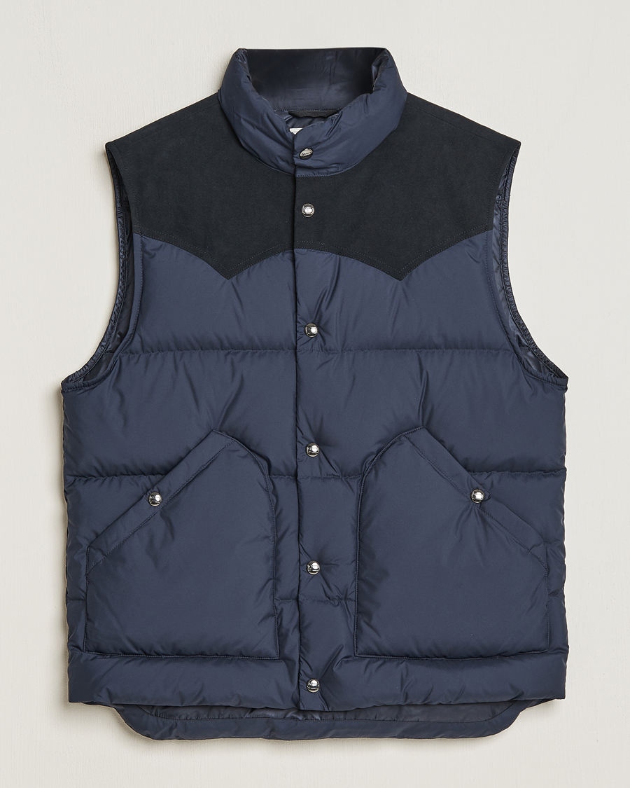 Uomini | Giacche | Woolrich | Western Down Vest Melton Blue