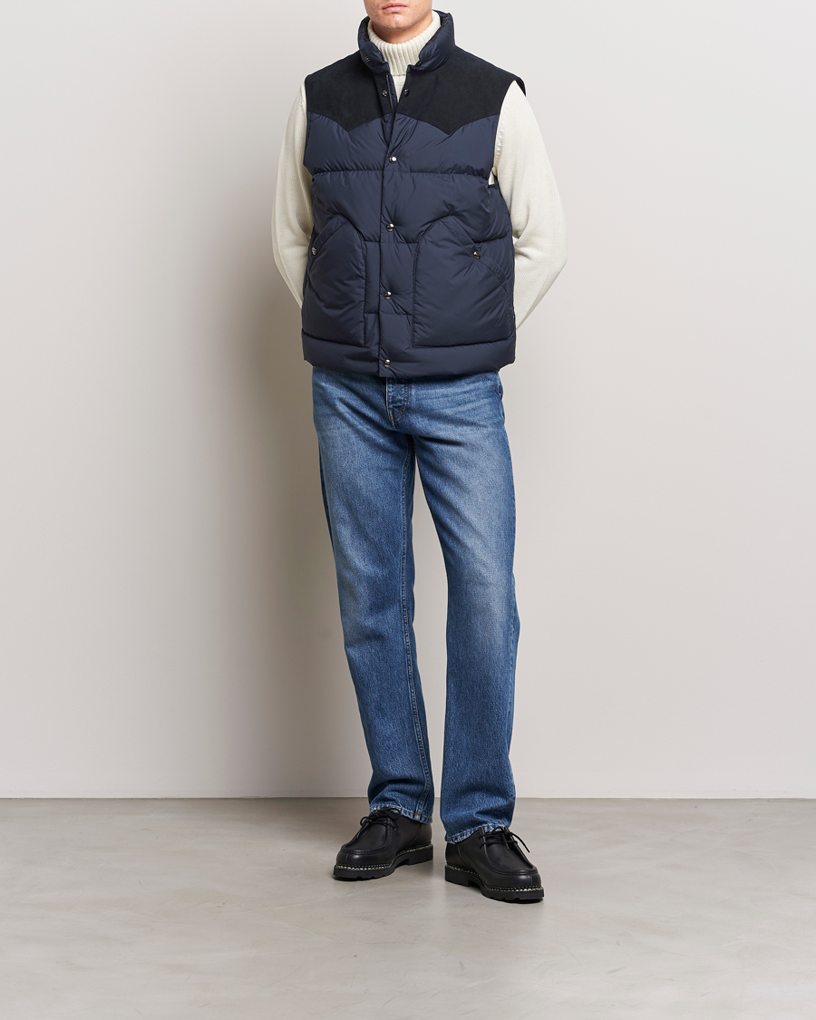 Uomini | Giacche | Woolrich | Western Down Vest Melton Blue